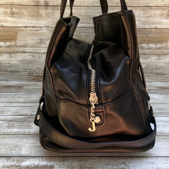 VTG Y2K Juicy Couture Purse Black Leather Studded Satchel Bikercore Grunge Goth - Picture 2 of 16